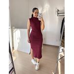 Vestido Canelado Muscle Tee Mariana Marsala