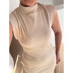 Vestido Canelado Muscle Tee Mariana Areia