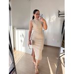 Vestido Canelado Muscle Tee Mariana Areia