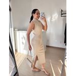 Vestido Canelado Muscle Tee Mariana Areia