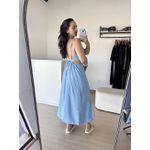 Vestido Nádia Midi Abertura na cintura - Azul