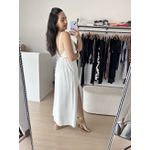 Vestido Nádia Midi Abertura na cintura -Branco