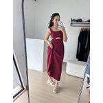 Vestido Longo Recorte Busto- Marsala