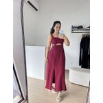 Vestido Longo Recorte Busto- Marsala