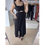 Vestido Longo Recorte Busto- Preto