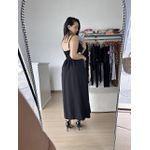 Vestido Longo Recorte Busto- Preto
