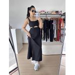 Vestido Longo Recorte Busto- Preto