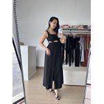 Vestido Longo Recorte Busto- Preto