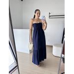 Vestido Longo Veneza- Azul Marinho
