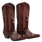 Bota Feminina Texana Tucson Boots - Couro Euro Texas Whisky - Solado P51 Rústico Preto