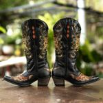 Bota Feminina Texana Tucson - Couro Napa Preta - Solado P51 Rústico Preto