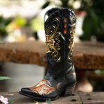 Bota Feminina Texana Tucson - Couro Napa Preta - Solado P51 Rústico Preto