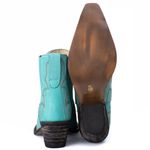 Bota Feminina Tucson - Couro Turquesa - Solado P51 Rústico Preto