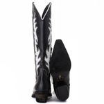 Bota Feminina Texana - Couro Napa Preto - Solado P52 Rústico Preto