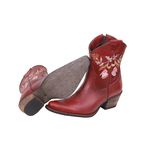 Bota Feminina Texana Tucson - Couro Euro Vinho - Solado P51 Rústico Café