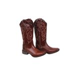 Bota Feminina Texana Tucson - Couro Euro Texas Havana - Solado Flor