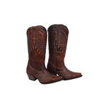 Bota Feminina Texana Tucson - Couro Euro Texas Whisky Com Rock oil Bege - Solado P51 Rústico Café