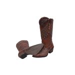 Bota Feminina Texana Tucson - Couro Euro Texas Whisky Com Rock oil Bege - Solado P51 Rústico Café