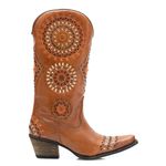 Bota Feminina Texana Tucson - Couro Firenze Caramelo - Solado P51 Rústico Café