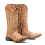 Bota Feminina Texana Tucson - Couro Napa Rio Madeira - Solado Flor