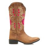 Bota Feminina Texana Tucson - Couro Napa Rio Madeira- Solado Flor