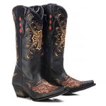 Bota Feminina Texana Tucson - Couro Napa Preta - Solado P51 Rústico Preto