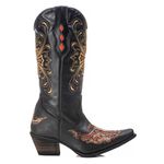 Bota Feminina Texana Tucson - Couro Napa Preta - Solado P51 Rústico Preto