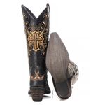 Bota Feminina Texana Tucson - Couro Napa Preta - Solado P51 Rústico Preto