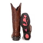 Bota Feminina Texana Tucson - Couro Euro Texas Wisky - Solado Flor 