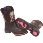 Bota Feminina Texana Tucson - Couro Fóssil Café - Solado Flor