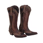 Bota Feminina Texana Tucson - Couro Fóssil Castanho - Solado P51 Rústico Café