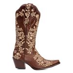 Bota Feminina Texana Tucson - Couro Euro Texas Wisky - Solado P51 Liso Café