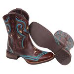 Bota Feminina Texana Tucson - Couro Firenze Café - Flor