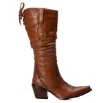 Bota Feminina Texana Tucson - Couro Firenze Caramelo - Solado P51 Liso Café