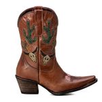 Bota Feminina Texana Tucson - Couro Euro Texas Wisky - Solado P51 Rústico Café