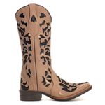 Bota Feminina Texana Tucson - Couro Napa Rio Madeira - Solado Flor