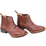 Bota Feminina Texana Tucson - Couro Rock Oil Camel - Solado Flor 