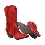 Bota Feminina Texana Tucson - Couro Napa Vermelha - Solado P51 Rústico Preto