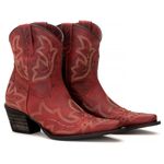 Bota Texana Feminina Tucson - Couro Napa Vinho- Solado P51 Rústico Preto