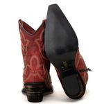 Bota Texana Feminina Tucson - Couro Napa Vinho- Solado P51 Rústico Preto