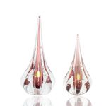 Par de Gotas Escultura Cristal Murano Fênix New Rubi