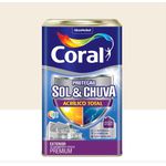 TINTA ACRÍLICA FOSCA PROTEÇÃO SOL E CHUVA BRANCO 18L CORAL