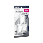 ATLAS GANCHO ADESIVO 3PÇS 0,5KG ESQUADRADO PLASTICO BRANCO