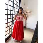 Vestido Bordado Ilana A5172 - Vermelho C045