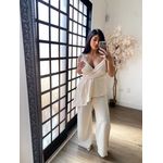 Conjunto Calça Pantalona Alfaiataria Mayla 3838 - Bege C040