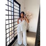 Conjunto Calça Pantalona Alfaiataria Mayla 3838 - Branco C040