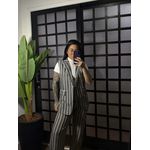 Colete linho listrado Ana Gabriela 1036 - Cinza