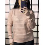 blusa trico quadriculada gerusa 711 - Rosa Claro