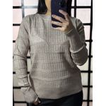 Blusa Trico quadriculada Gerusa Bege - 711