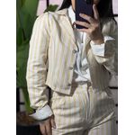 Conjunto listrado Mariane 582- bege 